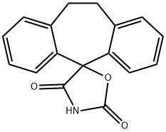 10,11-ジヒドロスピロ[5H-ジベンゾ[a,d]シクロヘプテン-5,5'-オキサゾリジン]-2',4'-ジオン 化学構造式