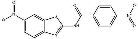 N-(6-ニトロベンゾチアゾール-2-イル)-4-ニトロベンズアミド 化学構造式