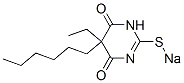 5-エチル-5-ヘキシル-2-ソジオチオ-4,6(1H,5H)-ピリミジンジオン 化学構造式