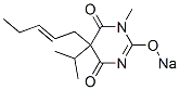 5-Isopropyl-1-methyl-5-(2-pentenyl)-2-sodiooxy-4,6(1H,5H)-pyrimidinedione Struktur