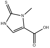 1-メチル-2-メルカプト-1H-イミダゾール-5-カルボン酸 化学構造式