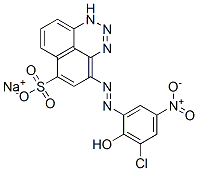 sodium 4-[(3-chloro-2-hydroxy-5-nitrophenyl)azo]-1H-naphtho[1,8-de]-1,2,3-triazine-6-sulphonate Struktur