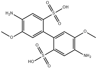 5-amino-4-methoxy-2-(4-amino-5-methoxy-2-sulfophenyl)benzenesulfonic acid Structure
