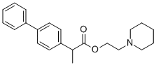 Methyl-p-xenylacetate ester of beta-piperidinoethanol Structure
