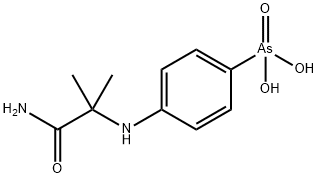 p-[(1-カルバモイル-1-メチルエチル)アミノ]フェニルアルソン酸 化学構造式