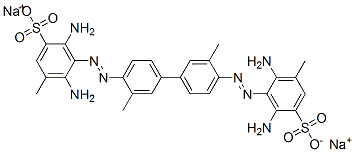 disodium 3,3'-[(3,3'-dimethyl[1,1'-biphenyl]-4,4'-diyl)bis(azo)]bis[2,4-diamino-5-methylbenzenesulphonate] ] Structure