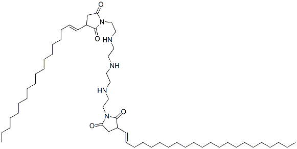 1-[2-[[2-[[2-[[2-[3-(docosenyl)-2,5-dioxo-1-pyrrolidinyl]ethyl]amino]ethyl]amino]ethyl]amino]ethyl]-3-(octadecenyl)pyrrolidine-2,5-dione Struktur
