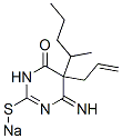 5-アリル-5,6-ジヒドロ-6-イミノ-5-(1-メチルブチル)-2-ソジオチオ-4(3H)-ピリミジノン 化学構造式