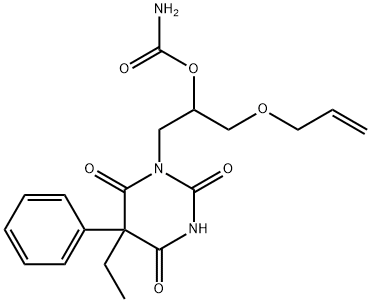 1-[3-Allyloxy-2-(aminocarbonyloxy)propyl]-5-ethyl-5-phenyl-2,4,6(1H,3H,5H)-pyrimidinetrione Struktur