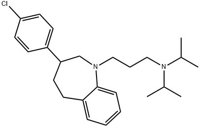 2,3,4,5-Tetrahydro-3-(p-chlorophenyl)-1-[3-(diisopropylamino)propyl]-1H-1-benzazepine Structure