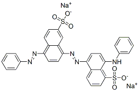 disodium 8-(phenylamino)-5-[[4-(phenylazo)-7-sulphonato-1-naphthyl]azo]naphthalenesulphonate Structure