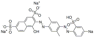 4-Hydroxy-3-[[2,5-dimethyl-4-[(4-sodiosulfophenyl)azo]phenyl]azo]naphthalene-2,7-disulfonic acid disodium salt 结构式