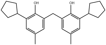 2,2'-メチレンビス(6-シクロペンチル-4-メチルフェノール) 化学構造式