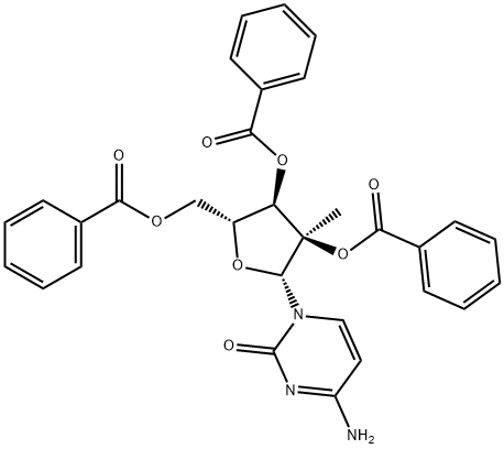 2',3',5'-Tri-O-benzoyl-2'-C-methyl-D-cytidine,640725-69-5,结构式