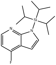 4-氟-1-[三(1-甲基乙基)硅酯]-1H-吡咯并[2,3-B]吡啶, 640735-25-7, 结构式