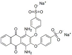 4,4'-[(1,4-ジアミノ-9,10-ジヒドロ-9,10-ジオキソアントラセン-2,3-ジイル)ビス(オキシ)]ビス[ベンゼンスルホン酸ナトリウム] 化学構造式