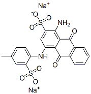 disodium 1-amino-9,10-dihydro-4-[(4-methyl-2-sulphonatophenyl)amino]-9,10-dioxoanthracene-2-sulphonate  Struktur