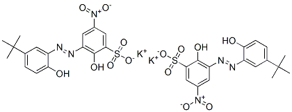dipotassium 3-[[5-(tert-butyl)-2-hydroxyphenyl]azo]-2-hydroxy-5-nitrobenzenesulphonate Structure