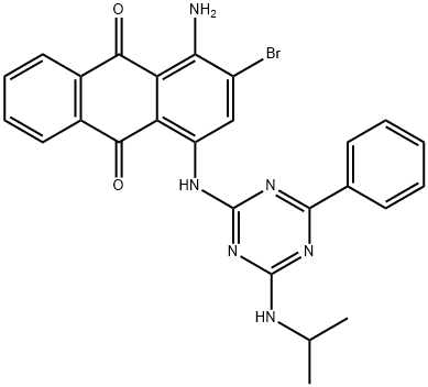 1-amino-2-bromo-4-[[4-[(1-methylethyl)amino]-6-phenyl-1,3,5-triazin-2-yl]amino]anthraquinone Struktur
