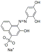 4-(2,4-Dihydroxyphenylazo)-3-hydroxy-1-naphthalenesulfonic acid sodium salt Structure