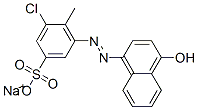 3-クロロ-5-[(4-ヒドロキシ-1-ナフタレニル)アゾ]-4-メチルベンゼンスルホン酸ナトリウム 化学構造式