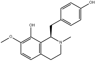 [2R,(-)]-1,2,3,4-Tetrahydro-1-[(4-hydroxyphenyl)methyl]-7-methoxy-2-methyl-8-isoquinolinol Struktur