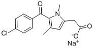 5-(4-クロロベンゾイル)-1,4-ジメチル-1H-ピロール-2-酢酸ナトリウム 化学構造式