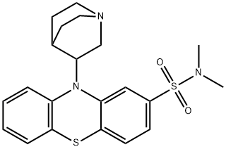 10-(1-アザビシクロ[2.2.2]オクタ-3-イル)-N,N-ジメチル-10H-フェノチアジン-2-スルホンアミド 化学構造式
