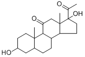 17-ALPHA-HYDROXY-11-KETOPREGNANOLONE, 641-78-1, 结构式