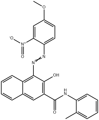 2-ヒドロキシ-N-(2-メチルフェニル)-1-[(2-ニトロ-4-メトキシフェニル)アゾ]-3-ナフトアミド 化学構造式