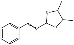 2-スチリル-4,5-ジメチル-1,3-ジオキソラン 化学構造式