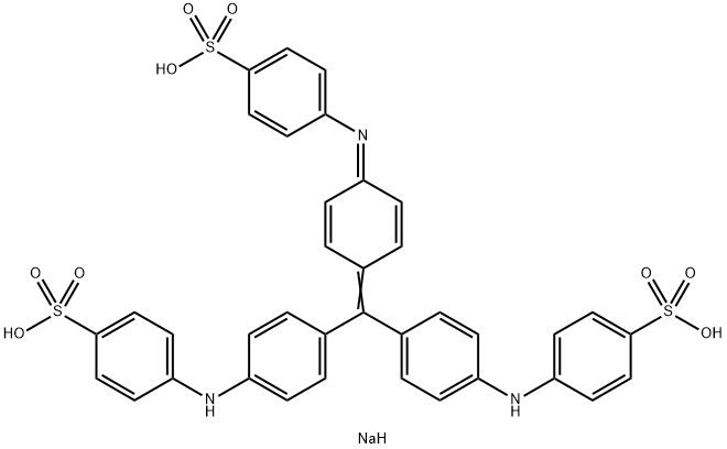 disodium 4-[[4-[bis[4-[(4-sulphonatophenyl)amino]phenyl]methylene]cyclohexa-2,5-dien-1-ylidene]amino]benzenesulphonate Struktur