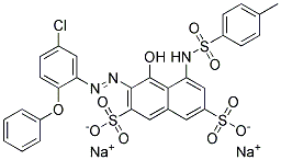 Dinatrium-3-[(5-chlor-2-phenoxyphenyl)azo]-4-hydroxy-5-[[(p-tolyl)sulfonyl]amino]naphthalin-2,7-disulfonat