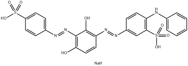 disodium 5-[[2,4-dihydroxy-3-[(4-sulphonatophenyl)azo]phenyl]azo]-2-(phenylamino)benzenesulphonate Structure