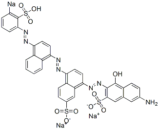 6'-アミノ-1'-ヒドロキシ-4-[[4-[(3-ソジオスルホフェニル)アゾ]-1-ナフタレニル]アゾ][1,2'-アゾビスナフタレン]-3',7-ジスルホン酸二ナトリウム 化学構造式