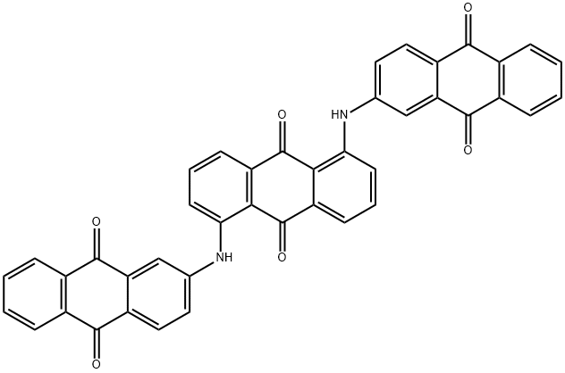 1,5-ビス[(9,10-ジヒドロ-9,10-ジオキソアントラセン-2-イル)アミノ]-9,10-アントラキノン 化学構造式