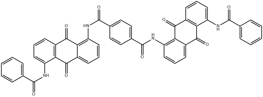 1,1'-[1,4-フェニレンビス(カルボニルイミノ)]ビス[5-(ベンゾイルアミノ)-9,10-アントラキノン] 化学構造式