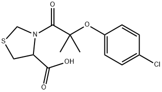 3-[2-(4-クロロフェノキシ)-2-メチルプロピオニル]-4-チアゾリジンカルボン酸 化学構造式