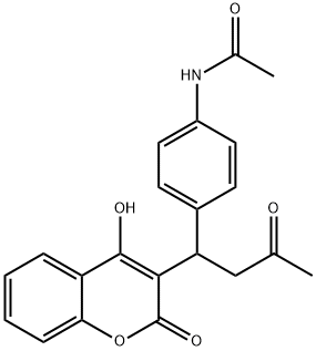 N-(4-(1-(4-hydroxy-2-oxo-2H-1-benzopyran-3-yl)-3-oxobutyl)phenyl)acetamide Struktur