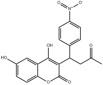 4,6-Dihydroxy-3-[1-(4-nitrophenyl)-3-oxobutyl]-2H-1-benzopyran-2-one,64180-13-8,结构式