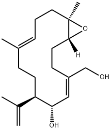 (1R,4E,6S,7R,10E,14R)-6-Hydroxy-10,14-dimethyl-7-(1-methylethenyl)-15-oxabicyclo[12.1.0]pentadeca-4,10-diene-4-methanol Struktur
