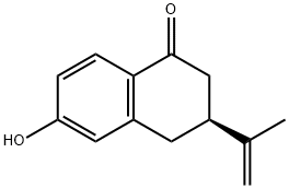 (3S)-3,4-ジヒドロ-6-ヒドロキシ-3β-(1-メチレンエチル)-5-メチルナフタレン-1(2H)-オン 化学構造式