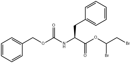 N-ベンジルオキシカルボニル-3-フェニル-L-アラニン1,2-ジブロモエチル 化学構造式