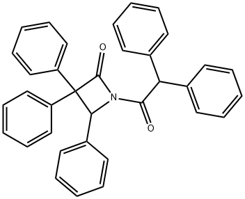 3,3,4-トリフェニル-1-(ジフェニルアセチル)アゼチジン-2-オン 化学構造式