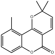 2,2,10-トリメチル-2H,5H-ピラノ[3,2-c][1]ベンゾピラン-5-オン 化学構造式