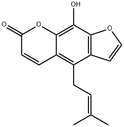 9-ヒドロキシ-4-(3-メチル-2-ブテニル)-7H-フロ[3,2-g][1]ベンゾピラン-7-オン 化学構造式
