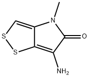 6-アミノ-4-メチル-1,2-ジチオロ[4,3-b]ピロール-5(4H)-オン 化学構造式