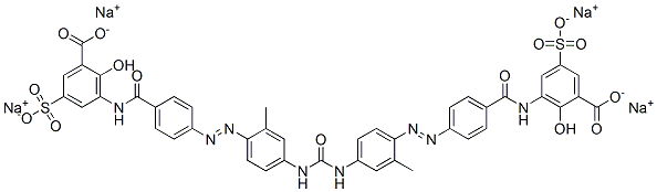tetrasodium 3,3'-[carbonylbis[imino(2-methyl-4,1-phenylene)azo-4,1-phenylenecarbonylimino]]bis[5-sulphonatosalicylate] Structure