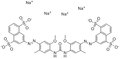 tetrasodium 3,3'-[carbonylbis[imino(5-methoxy-2-methyl-4,1-phenylene)azo]]bis(naphthalene-1,5-disulphonate) Structure