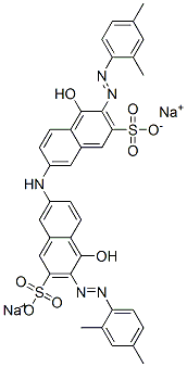 disodium 7,7'-iminobis[3-[(2,4-dimethylphenyl)azo]-4-hydroxynaphthalene-2-sulphonate]  Struktur